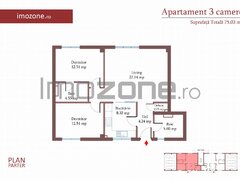 Cartierul Militari, 3 camere cu curte si parcare proprie, 75 mp, finisat modern, comision 0%